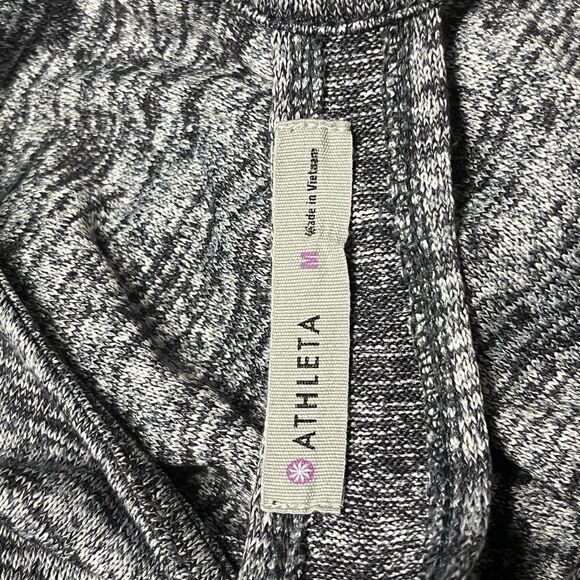 Athleta | Yoga Top Open Wrap Back Soft Knit Marled Black Gray, Women's M - Picture 7 of 7